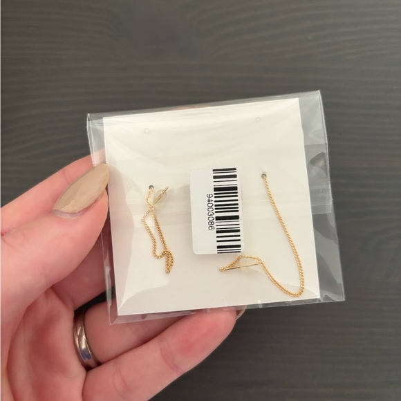 Hummingbird Gold Chain Earrings - Picture 2 of 2